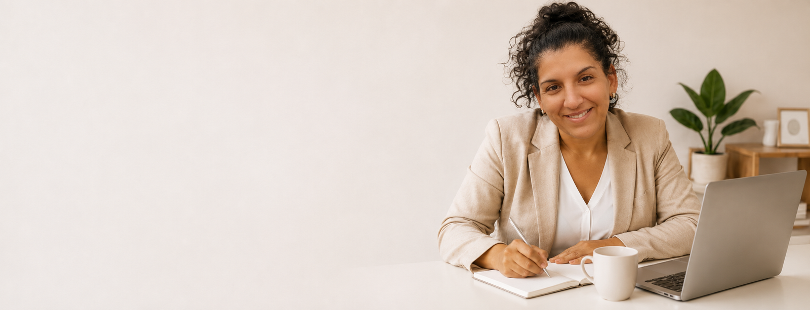 Contadora trabajando en su escritorio